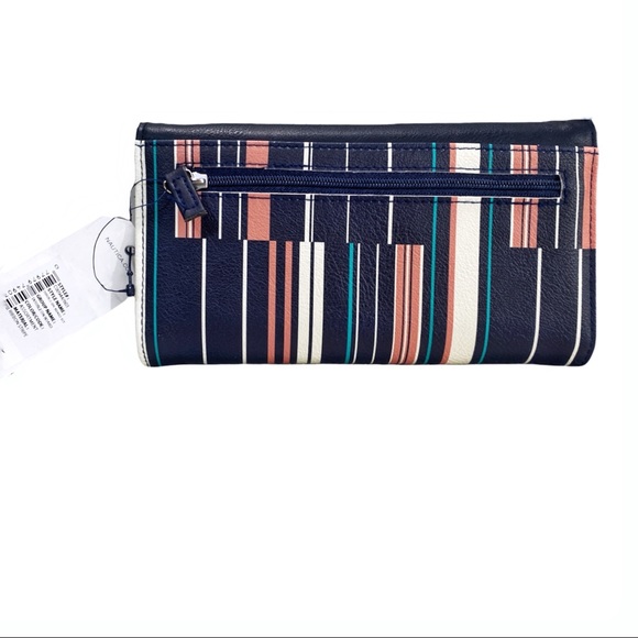 Nautica Money Manager RFID Women’s Wallet Clutch Organizer in Ribbon Stripe - Picture 8 of 12